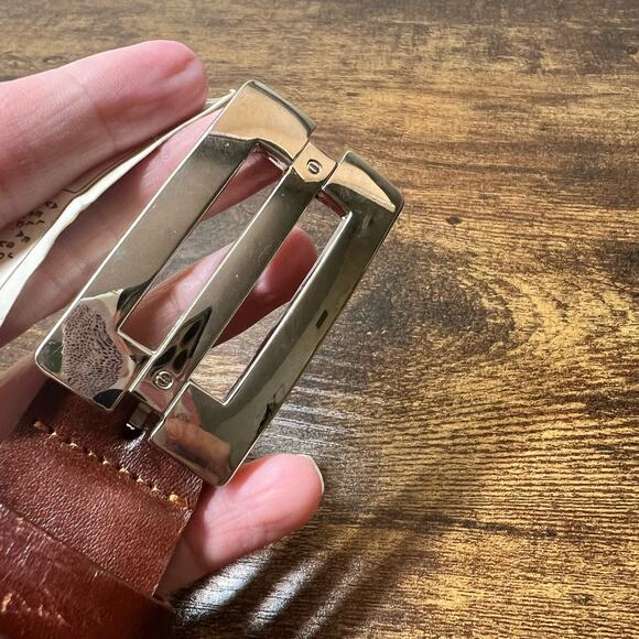 Vtg Veari Leather Belt 44 Mens Brown Mexico Silver Buckle Adjustable Deadstock - Picture 8 of 11